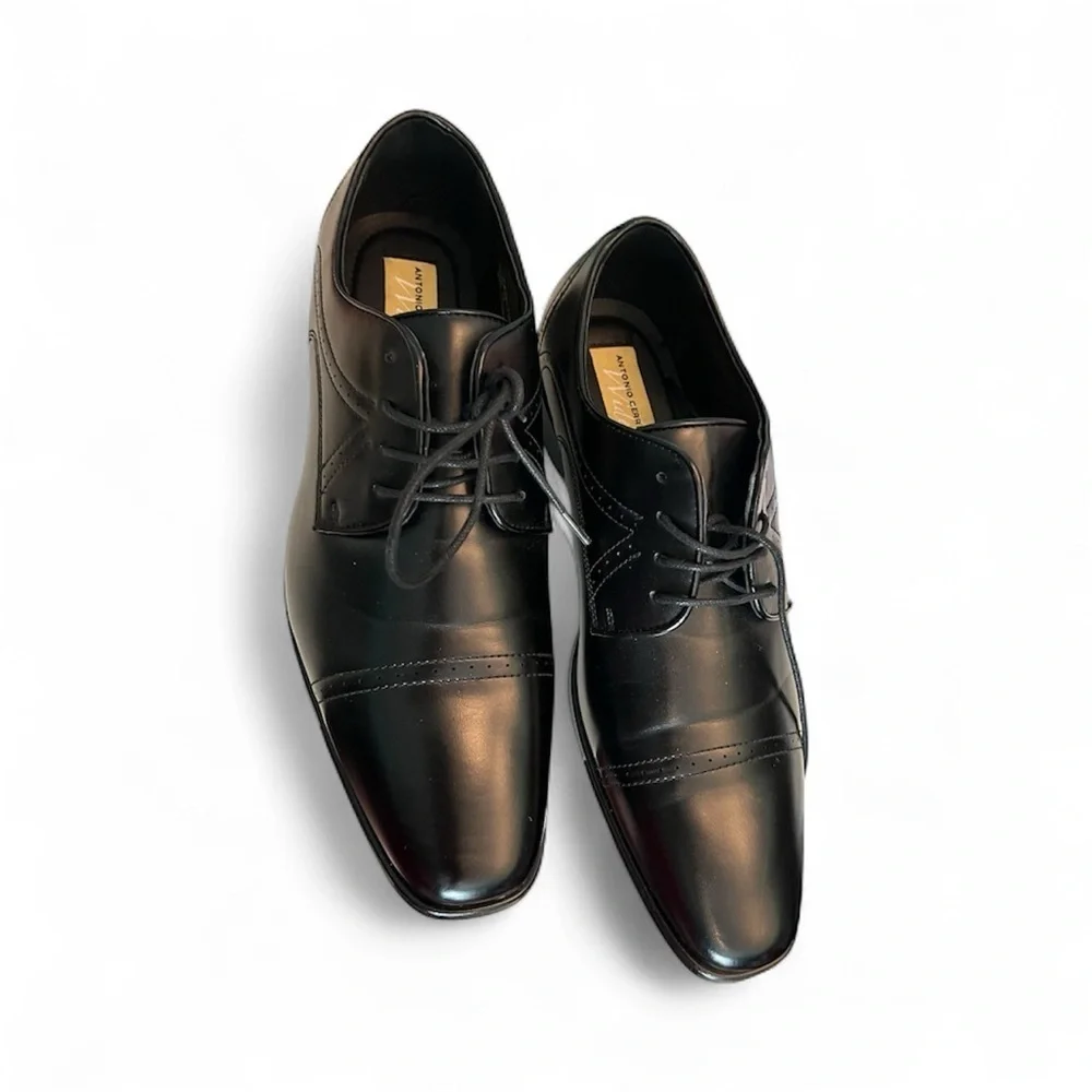 Classic Black Leather Derbys